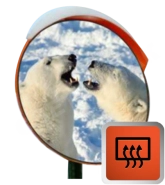 Зеркало дорожное с устройством электрообогрева d-900 мм с козырьком круглое