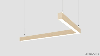 L-образный светильник WOOD ANGLE L 6000K 32W, корпус Ясень белый