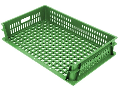 Пластиковый лоток 740х465х200 перфорированный трёхбортный