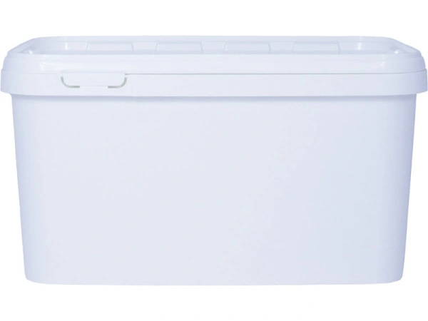 Ведро п/п 5,8л. прямоугольное, с белой крышкой, с ручкой пластик, код: 37375