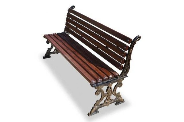 Скамейка чугунная «Ампир» без подлокотников 2,0 м (2 опоры)
