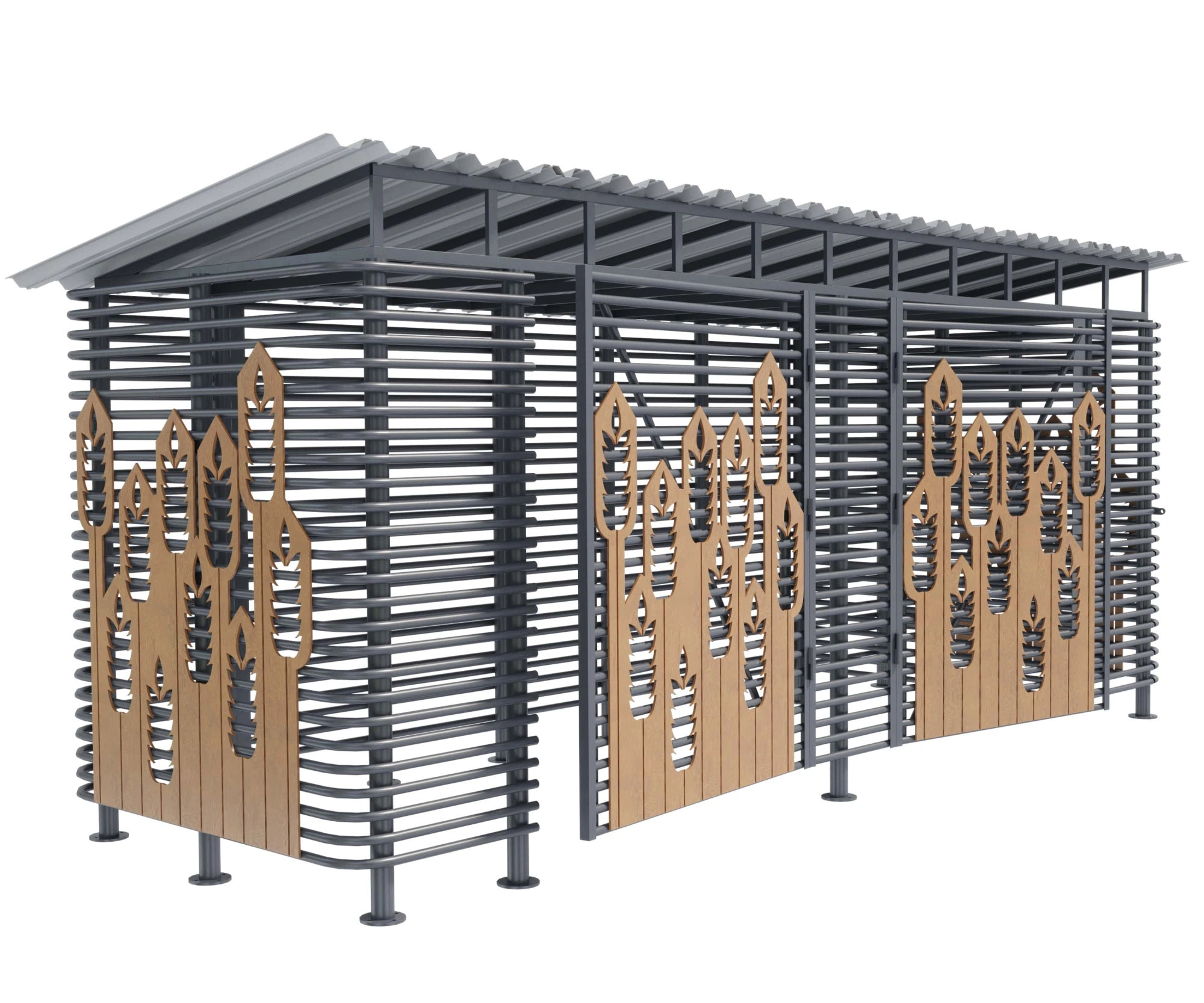 Контейнерная площадка для ТБО «МАФ - 5» (с хозблоком) 8,5 м (5 контейнеров)
