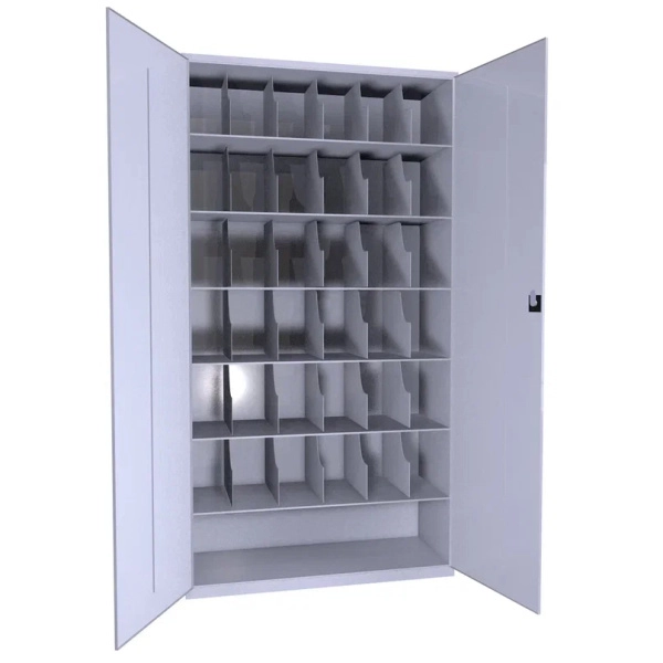 Шкаф для противогазов ХПГ-36 с дверьми 1730x920x380 мм Светло-серый