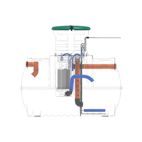 Автономная канализация Rostok Ground 6 с горловиной 600 мм и принудительным отведением 