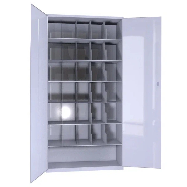 Шкаф для противогазов ХПГ-35 с дверьми 1730x870x380 мм Светло-серый