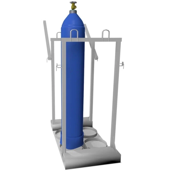 Контейнер для 4-х газовых баллонов КГБ-04 1060x906x660 мм Серый