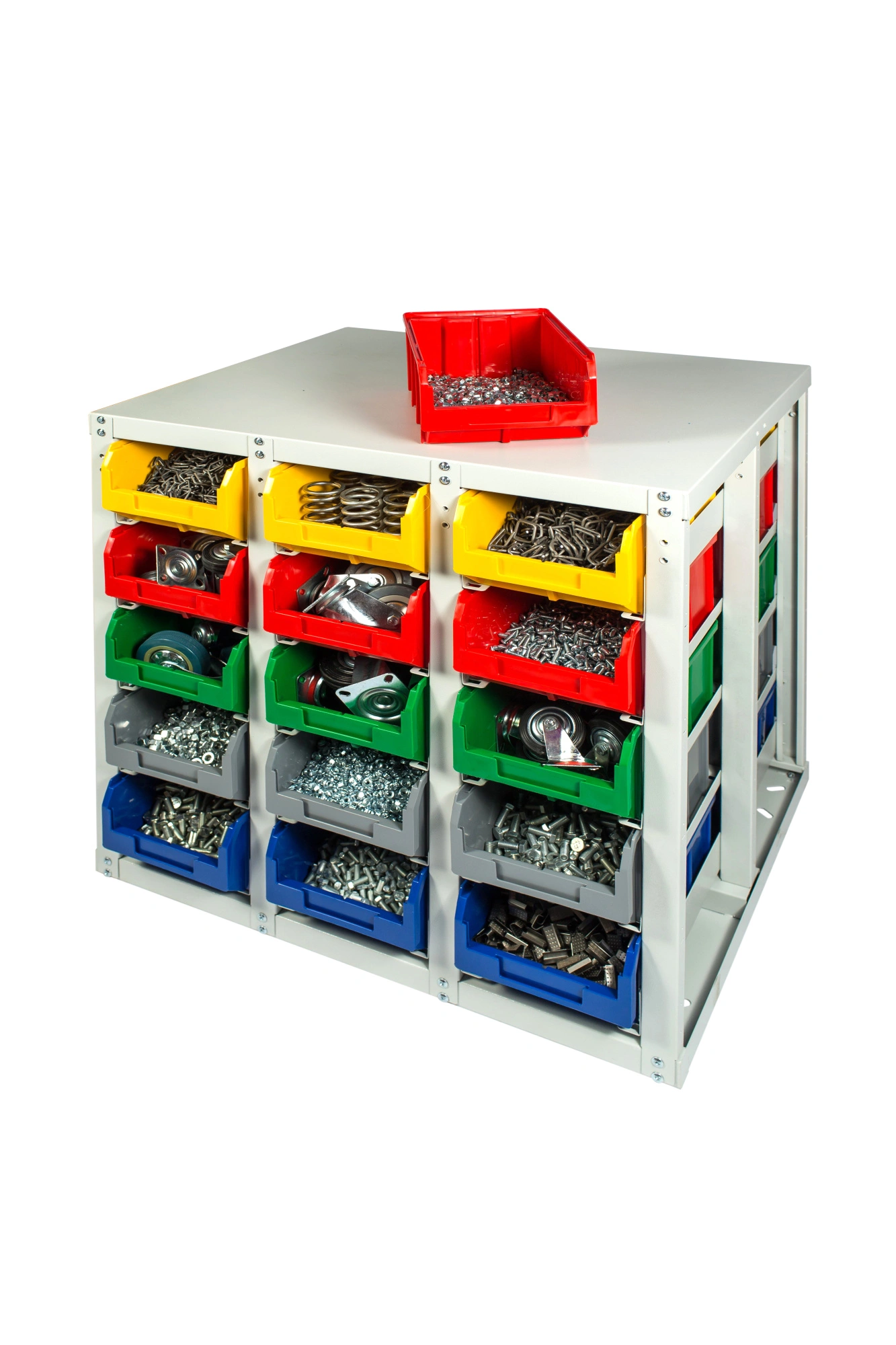 Стеллаж с направляющими Стелла-техник V3-30 стационарный, двусторонний, 30 ячеек c ящиками