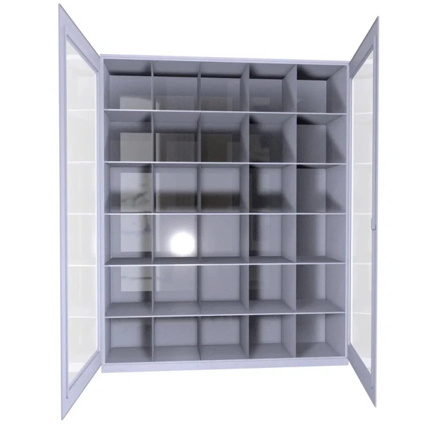 Шкаф для противогазов ХПГ-30 с дверью из акрилового стекла 1500x870x380 мм Светло-серый