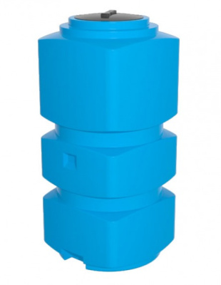 Ёмкость К 750 л. вертикальная голубая с отводом 