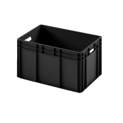 Евроконтейнер ЕС-6432.1 со сплошным дном и открытыми ручками, 600х400х320 мм 