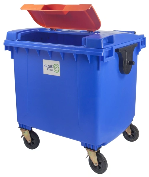 Евроконтейнер Razak 1100 л c крышкой «крышка в крышке» 